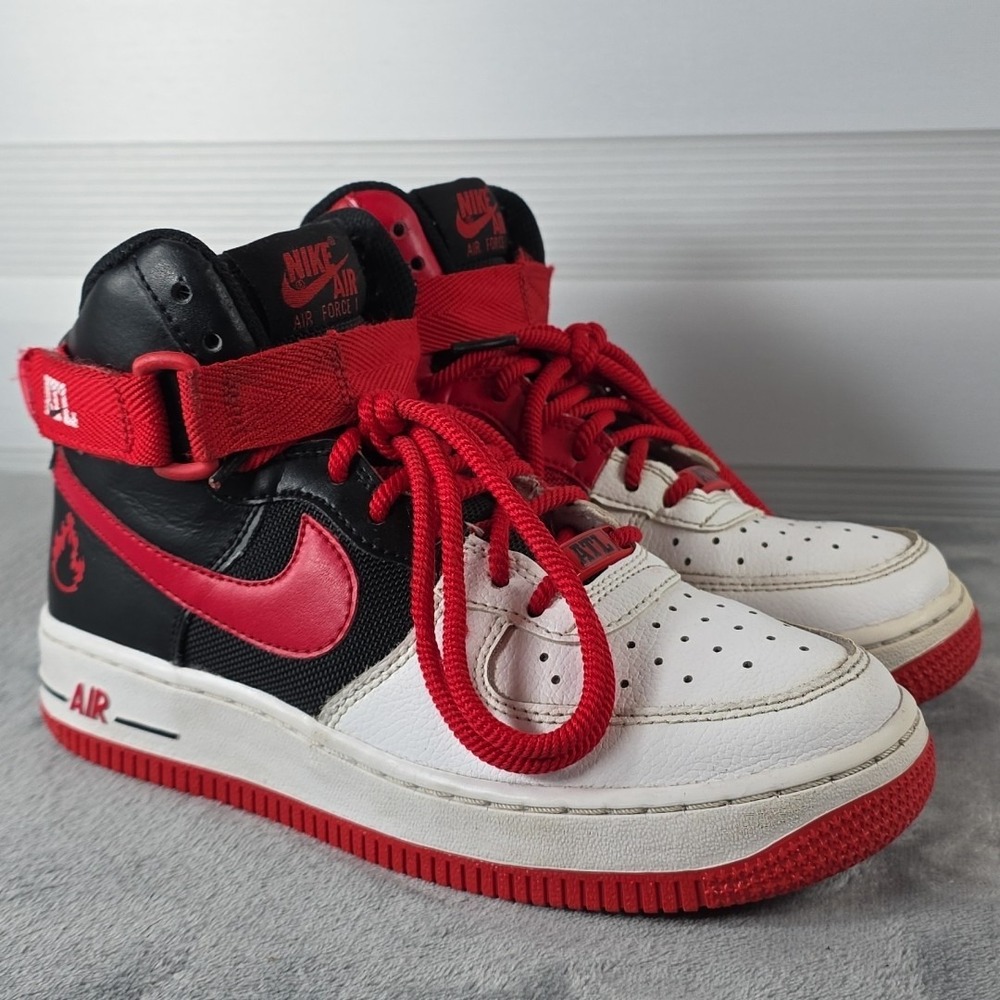 Nike Air‎ Force 1 High '07 LV8 Atlanta White Red  BV9206-100 4Y Or Women's 5.5